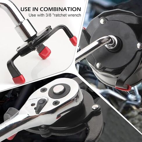 Oil Filter Wrench, 3/8" Drive 3 Jaw Oil Filter Wrench, Universal Oil Filter Removal Tool (Black) in Saudi Arabia
