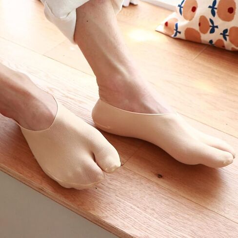 VALICLUD Split Toe Socks Flip Comfortable Summer Socks Flop Socks Tabi Split Toe Socks Elastic Anti Slip Socks No Show Sandal Sock Breathable for Women Men 4 Pairs in Saudi Arabia