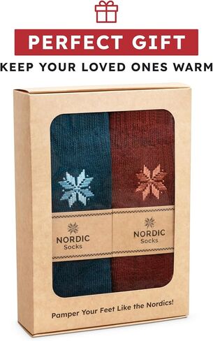 جوارب NORDIC، زوجان، صوف ميرينو ممتاز 70%، جوارب حرارية للرجال والنساء، جوارب شتوية، جوارب دافئة in Kuwait