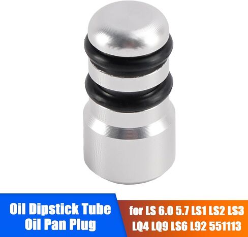 Areyourshop Oil Dipstick Tube LS Engine Oil Pan Plug 551113 for LS1/LS3/LT1/LQ4 LQ9 LS6 L92 L99 L33 LR4 L82 L83 L84 L86 L87 LT1 L8B & All LS/LT Engines (5.7L 6.0L 6.2L),Silver in Saudi Arabia