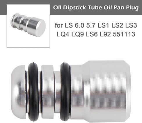 Areyourshop Oil Dipstick Tube LS Engine Oil Pan Plug 551113 for LS1/LS3/LT1/LQ4 LQ9 LS6 L92 L99 L33 LR4 L82 L83 L84 L86 L87 LT1 L8B & All LS/LT Engines (5.7L 6.0L 6.2L),Silver in Saudi Arabia