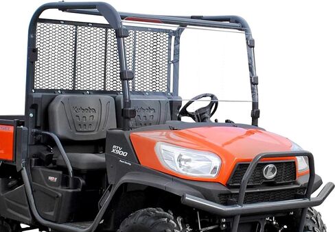 SuperATV Scratch Resistant Full Windshield for 2014+ Kubota Diesel RTV X900 / X1100C / X1120 / X1140 | 1/4" Thick Polycarbonate | 250 Times Stronger than Glass | Includes Pre-installed Bulb Seal in Saudi Arabia