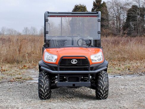 SuperATV Scratch Resistant Full Windshield for 2014+ Kubota Diesel RTV X900 / X1100C / X1120 / X1140 | 1/4" Thick Polycarbonate | 250 Times Stronger than Glass | Includes Pre-installed Bulb Seal in Saudi Arabia