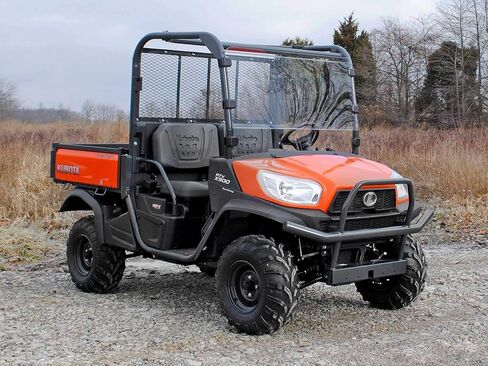 SuperATV Scratch Resistant Full Windshield for 2014+ Kubota Diesel RTV X900 / X1100C / X1120 / X1140 | 1/4" Thick Polycarbonate | 250 Times Stronger than Glass | Includes Pre-installed Bulb Seal in Saudi Arabia