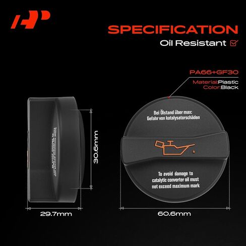 A-Premium Engine Oil Filler Cap Oil Cap Compatible with Volkswagen Jetta, Passat, Golf, Tiguan, Beetle, CC, Touareg, Eos, Atlas Cross Sport, Rabbit, Scirocco & Audi A4 A5 A6 A3 A7 A8 TT RS Quattro, Q7 in Saudi Arabia