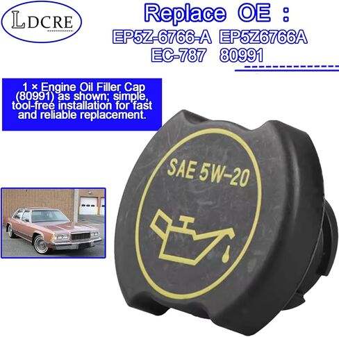 80991 Engine Oil Filler Cap Compatible with Select Ford/Lincoln/Mercury Models, fit for F250 F350 F450 E150 E250 E350 Ranger Mustang Explorer Taurus Windstar, Oil Cap Replacement EP5Z-6766-A, EC-787 in Saudi Arabia
