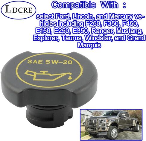 80991 Engine Oil Filler Cap Compatible with Select Ford/Lincoln/Mercury Models, fit for F250 F350 F450 E150 E250 E350 Ranger Mustang Explorer Taurus Windstar, Oil Cap Replacement EP5Z-6766-A, EC-787 in Saudi Arabia