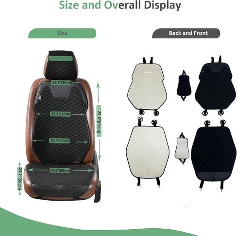 Linen Front Car Seat Covers Breathable Cloth Fabric Seat Protector Anti-Slip Design Universal Fit for Most Cars, SUV, Pick-up Trucks All Season Comfort (Apricot, 2 Pack) in Kuwait