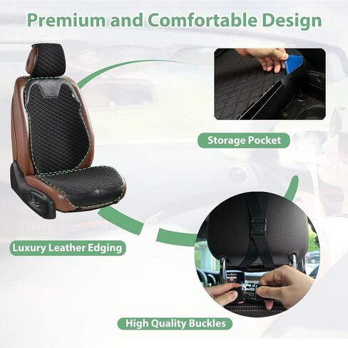 Linen Front Car Seat Covers Breathable Cloth Fabric Seat Protector Anti-Slip Design Universal Fit for Most Cars, SUV, Pick-up Trucks All Season Comfort (Apricot, 2 Pack) in Kuwait