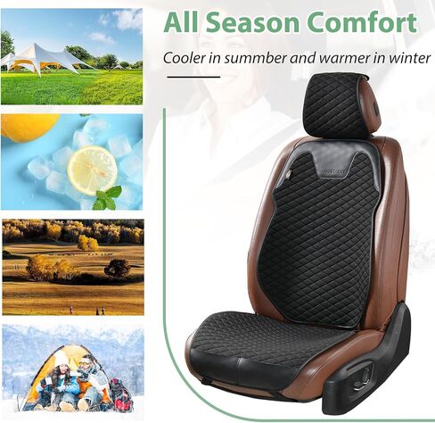 Linen Front Car Seat Covers Breathable Cloth Fabric Seat Protector Anti-Slip Design Universal Fit for Most Cars, SUV, Pick-up Trucks All Season Comfort (Apricot, 2 Pack) in Kuwait