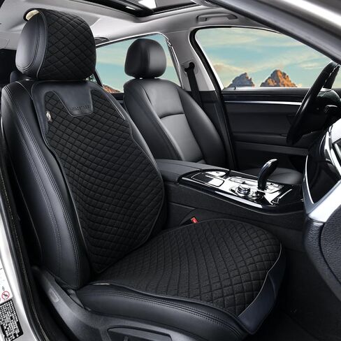 Linen Front Car Seat Covers Breathable Cloth Fabric Seat Protector Anti-Slip Design Universal Fit for Most Cars, SUV, Pick-up Trucks All Season Comfort (Apricot, 2 Pack) in Kuwait