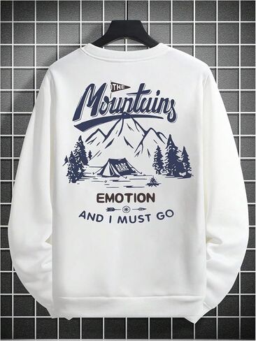 Milumia Men's Letter Graphic Sweatshirts Crewneck Long Sleeve Loose Casual Pullover Tops in Saudi Arabia