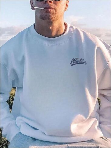 Milumia Men's Letter Graphic Sweatshirts Crewneck Long Sleeve Loose Casual Pullover Tops in Saudi Arabia