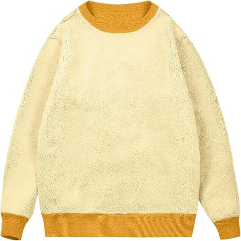 Thermal Shirts for Men Fleece Lined Pullover Sweatshirt Crewneck Long Sleeve Tshirt Winter Warm Sweatshirt Thick Tops in Kuwait