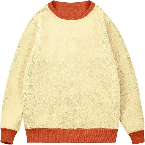 Thermal Shirts for Men Fleece Lined Pullover Sweatshirt Crewneck Long Sleeve Tshirt Winter Warm Sweatshirt Thick Tops in Kuwait