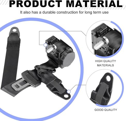 3 Point Adjustable Retractable Belts Assembly For Polaris Ranger 500 570 2015-2021 Ranger 900 2014-2019 Ranger 1000 2017-2025 Ranger Diesel 1000 2015-2018 Ranger ETX EV HDPTO 2015-2024 2635118 2638785 in Saudi Arabia