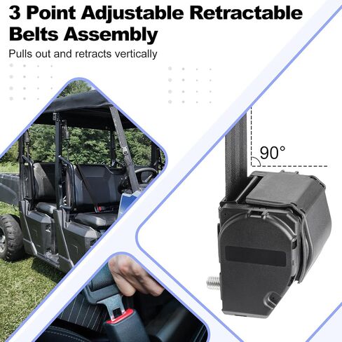 3 Point Adjustable Retractable Belts Assembly For Polaris Ranger 500 570 2015-2021 Ranger 900 2014-2019 Ranger 1000 2017-2025 Ranger Diesel 1000 2015-2018 Ranger ETX EV HDPTO 2015-2024 2635118 2638785 in Saudi Arabia