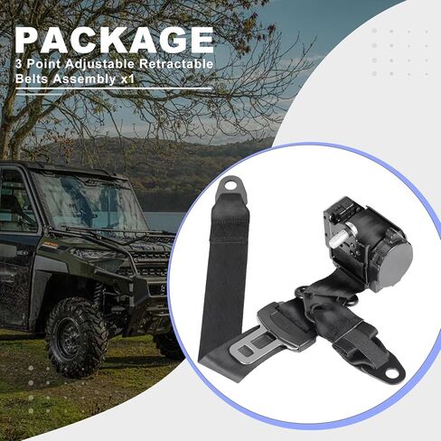 3 Point Adjustable Retractable Belts Assembly For Polaris Ranger 500 570 2015-2021 Ranger 900 2014-2019 Ranger 1000 2017-2025 Ranger Diesel 1000 2015-2018 Ranger ETX EV HDPTO 2015-2024 2635118 2638785 in Saudi Arabia