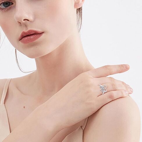 Cuoka 925 Sterling Silver Hummingbird Rings, Hypoallergenic Dripping Oil Hummingbird and Flower Ring Jewelry Mother Day present for Mom Girlfriend with Box in Kuwait