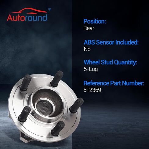 Autoround 512369 Rear Wheel Bearing and Hub Assembly Compatible With Dodge Charger 2009-2014 Challenger 2008-2014, Chrysler 300 2009-2014, 5-Lug in Saudi Arabia