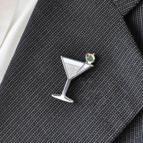 PinMart Martini w/Olive Fun Food Celebration Glitter Enamel Lapel Pin in Saudi Arabia