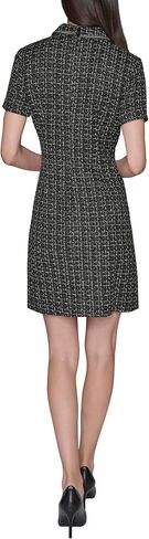 Karl Lagerfeld Women's Short Sleeve Twisted Metallic Tweed Sheath Dress in Saudi Arabia