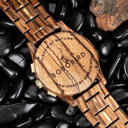 2win ساعة خشبية رجالية فاخرة متعددة الوظائف كرونوغراف العسكرية المستوردة ساعة يد تعمل بالحركة مع عرض التاريخ مضيئة ستايلس in Kuwait