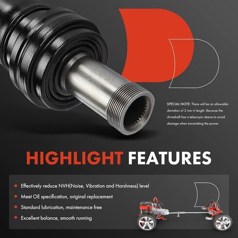 A-Premium Rear Complete Drive Shaft Prop Shaft Driveshaft Assembly Compatible with BMW X1 2016-2022, 228i xDrive Gran Coupe, X2, M235i xDrive Gran Coupe & Mini Cooper Clubman, Cooper Countryman, AWD in Saudi Arabia