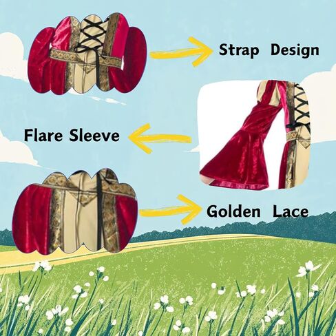 LMYOVE Medieval Princess Costume for Girls Renaissance Faire Dress Up Halloween Cosplay in Saudi Arabia
