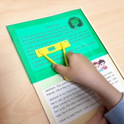 أدوات القراءة لعسر القراءة من Hotutor للأطفال، أدوات مساعدة للقراءة محمولة بحجم نافذة قابلة للتعديل، تساعد على فصل الكلمات والتركيز على كلمة واحدة، أدوات عسر القراءة لمستلزمات فصل القراءة (عبوة واحدة) in Kuwait