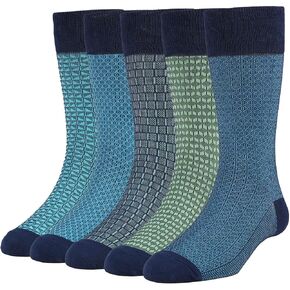 Men's Dress Socks - Premium Bamboo Fiber Patterned Socks, Business Casual, 5-Pair Crew Socks in Saudi Arabia