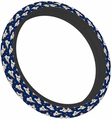 Corgi Elastic Steering Wheel Cover Cute Puppy Bone Footprints Steering Wheel Cover Anti Slip Protective Case Universal Stretch Steering Protector in Saudi Arabia
