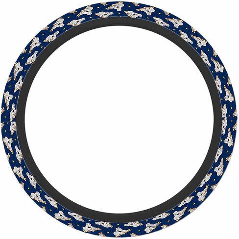 Corgi Elastic Steering Wheel Cover Cute Puppy Bone Footprints Steering Wheel Cover Anti Slip Protective Case Universal Stretch Steering Protector in Saudi Arabia