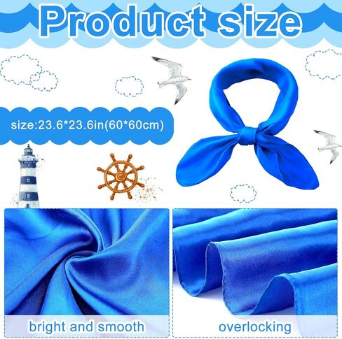 Eurzom Halloween Sailor Costume White Hats and Blue Scarf, Navy Captain Hats Yacht Hat for Teens and Adults Barnacle Boy Hat in Saudi Arabia