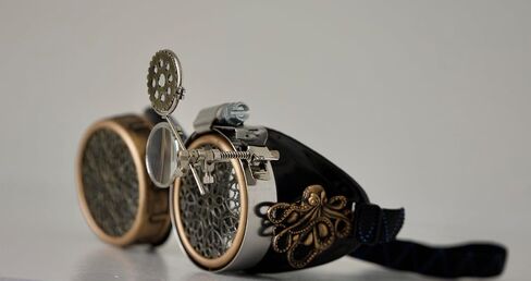 نظارات Steampunk الفيكتورية بتصميم الأخطبوط - عدسات ملونة وعدسة عينية - كوسبلاي، LARP، Rave، إكسسوار أزياء in Saudi Arabia