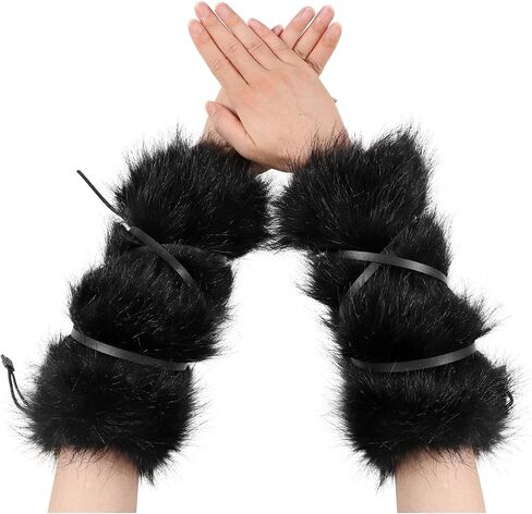 HAOAN 9 Pieces Halloween Viking Costume Accessories Faux Fur Mini Skirt Leg Wraps Warmers Arm Cuffs Covers Set in Saudi Arabia