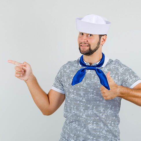 5 PCS Sailor Costume for Adult Sailor Hat Blue Socks Gloves Scarf Eye Mask Halloween Dress Up Cartoon Party Accessories in Saudi Arabia