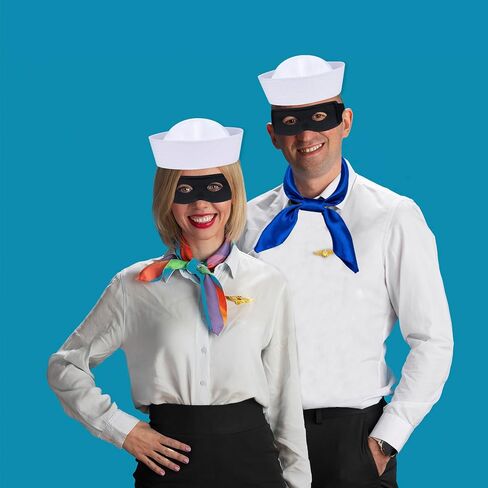 5 PCS Sailor Costume for Adult Sailor Hat Blue Socks Gloves Scarf Eye Mask Halloween Dress Up Cartoon Party Accessories in Saudi Arabia