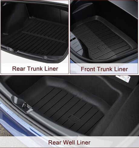 Custom Fit Floor Mats for 2020-2023 Tesla Model 3,6 Pack TPE Floor Liners Compatible with 2020 2021 2022 2023 Tesla Model 3 in Saudi Arabia