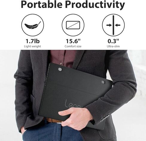 Lepow Portable Monitor, 15.6" Portable Screen with 1080P FHD, IPS, HDR, Full-Function Type-C, Plug & Play, Smart Cover, Lightweight External Monitor for Laptop w/Full-featured USB-c Port, PC, Macbook in Saudi Arabia