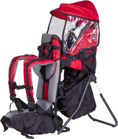 Baby Backpack Carrier, Safe Toddler Hiking Backpack Carrier Camping Child Carriers with Rain Cover Child Kid Sun Shade Large Storage Insulated Pocket, Adjustable Padded Child Seat in Saudi Arabia