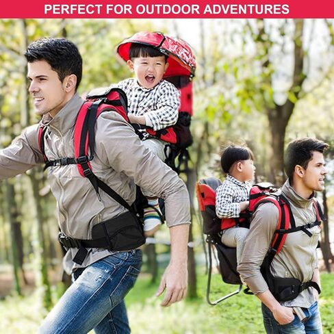 Baby Backpack Carrier, Safe Toddler Hiking Backpack Carrier Camping Child Carriers with Rain Cover Child Kid Sun Shade Large Storage Insulated Pocket, Adjustable Padded Child Seat in Saudi Arabia