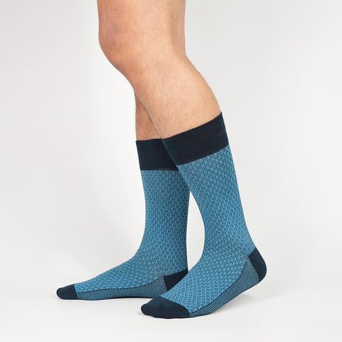 Men's Dress Socks - Premium Bamboo Fiber Patterned Socks, Business Casual, 5-Pair Crew Socks in Saudi Arabia