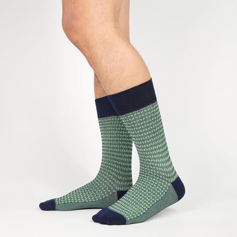 Men's Dress Socks - Premium Bamboo Fiber Patterned Socks, Business Casual, 5-Pair Crew Socks in Saudi Arabia