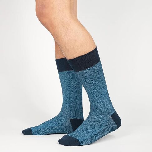 Men's Dress Socks - Premium Bamboo Fiber Patterned Socks, Business Casual, 5-Pair Crew Socks in Saudi Arabia