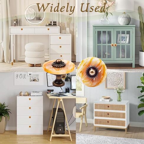 Cabinet Pulls, 6Pcs Stone Pattern Plastics Cabinet Knobs with Screws, Drawer Pull Handles for Dresser Wardrobe Cupboard Decorative (Amber) in Saudi Arabia
