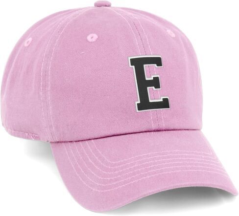 I&W Hatgear حرف مخصص قبعة بيسبول أولية من الألف إلى الياء، ألوان الفريق، قبعة وردية وأبيض وأسود in Kuwait