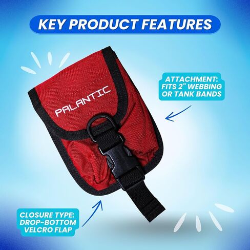 Scuba Choice Palantic Scuba Diving Weight Pocket Pouch with QR Buckles, Pair, Red in Saudi Arabia