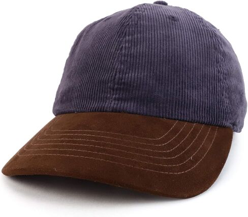 Trendy Apparel Shop 2 Tone 100% Cotton with Synthetic Suede Visor Baseball Cap in Saudi Arabia