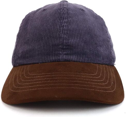 Trendy Apparel Shop 2 Tone 100% Cotton with Synthetic Suede Visor Baseball Cap in Saudi Arabia